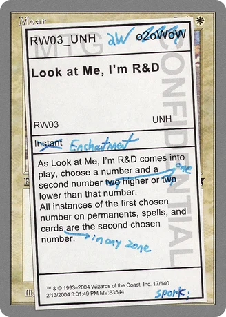 Look at Me, I'm R&D